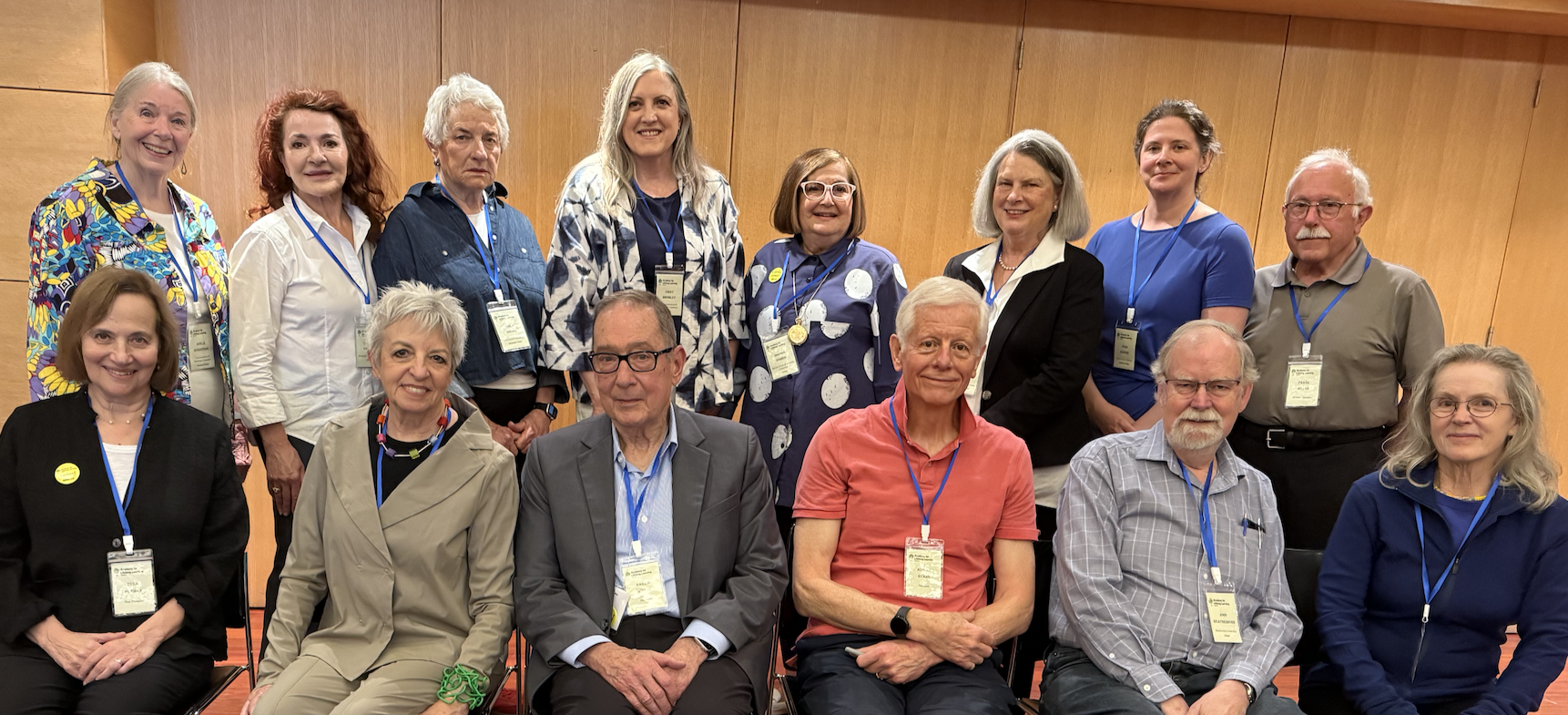 Front, L to R: Past President Thea Herman, Vice President Susan Schwartz, President Barrie Wilson, Treasurer Adrian Ryans, Membership Chair John Weatherburn and Secretary Molly Moss. Back, L to R: Communications and Marketing Asst. Chair Adele Robertson, Inspiring Talks Chair Corinne Palmer, Curriculum Asst. Chair Linda Reeser, Communications and Marketing Chair Cindy Bromley, Special Events and Activities Chair Sharon Harris, Inspiring Talks Asst. Chair Janine Murray, Membership Asst. Chair Vera Ranieri, Asst. Treasurer Frank Miller. Absent: Curriculum Chair David Phillips, Assistant Secretary Darlene Varaleau, Special Events and Activities Asst. Chair Ellen Mary Mills and Technical Team Lead Enrique Biber.